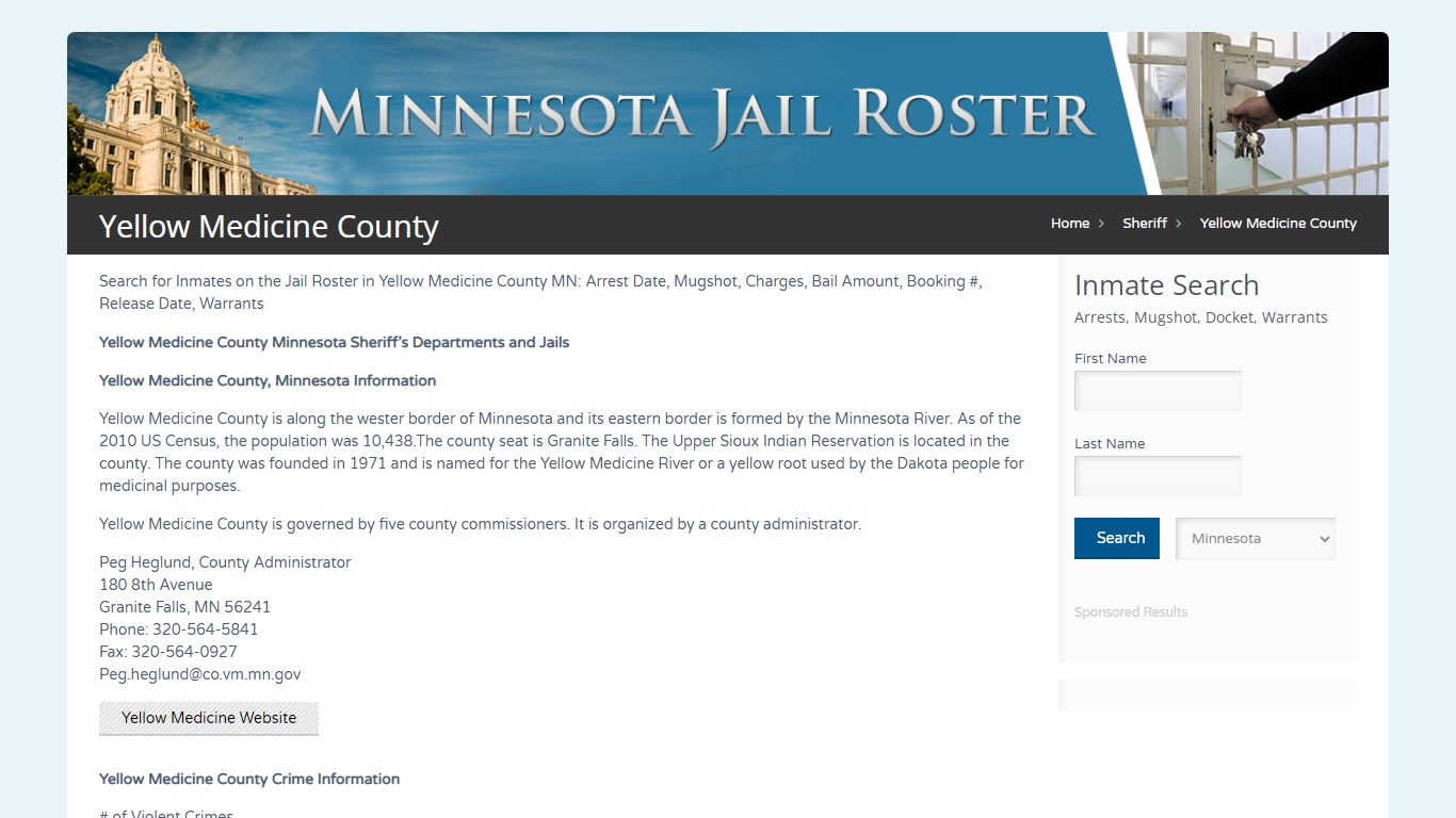 Yellow Medicine County | Jail Roster Search